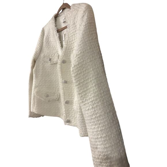 NWT J. Crew Women’s Wool Blend Tweed Jacket Gold Buttons Off White 18 Pockets - Picture 3 of 7
